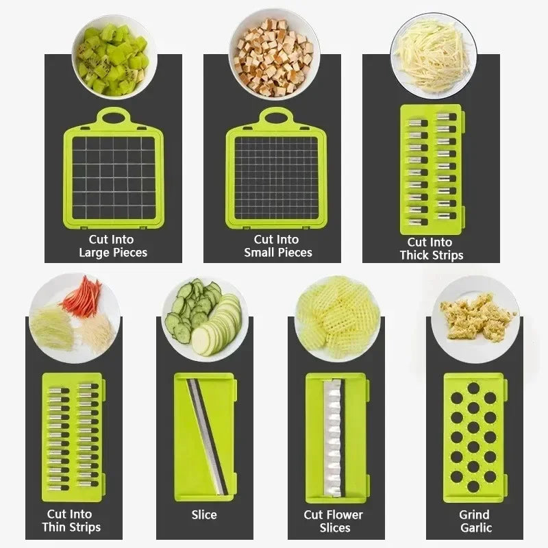 Multifunctional Vegetable Chopper 14-in-1 - Slicer, Dicer, Grater for Kitchen