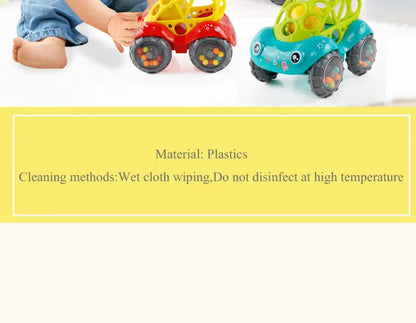Soft Rubber Push and Go Cars for Infants 6-12 Months