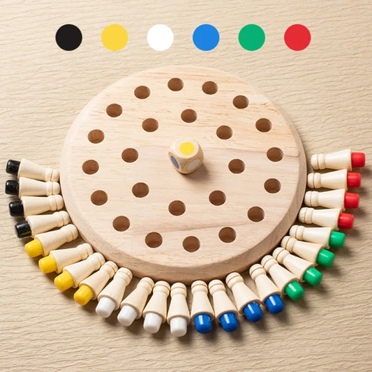 Wooden Color Matching Chess Puzzle for Kids' Learning Fun