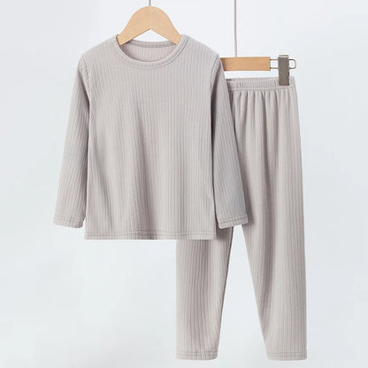 Children's 2-Piece Thermal Underwear Set for Fall/Winter