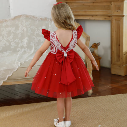 Toddler Girls Floral Embroidery Dress for Special Occasions