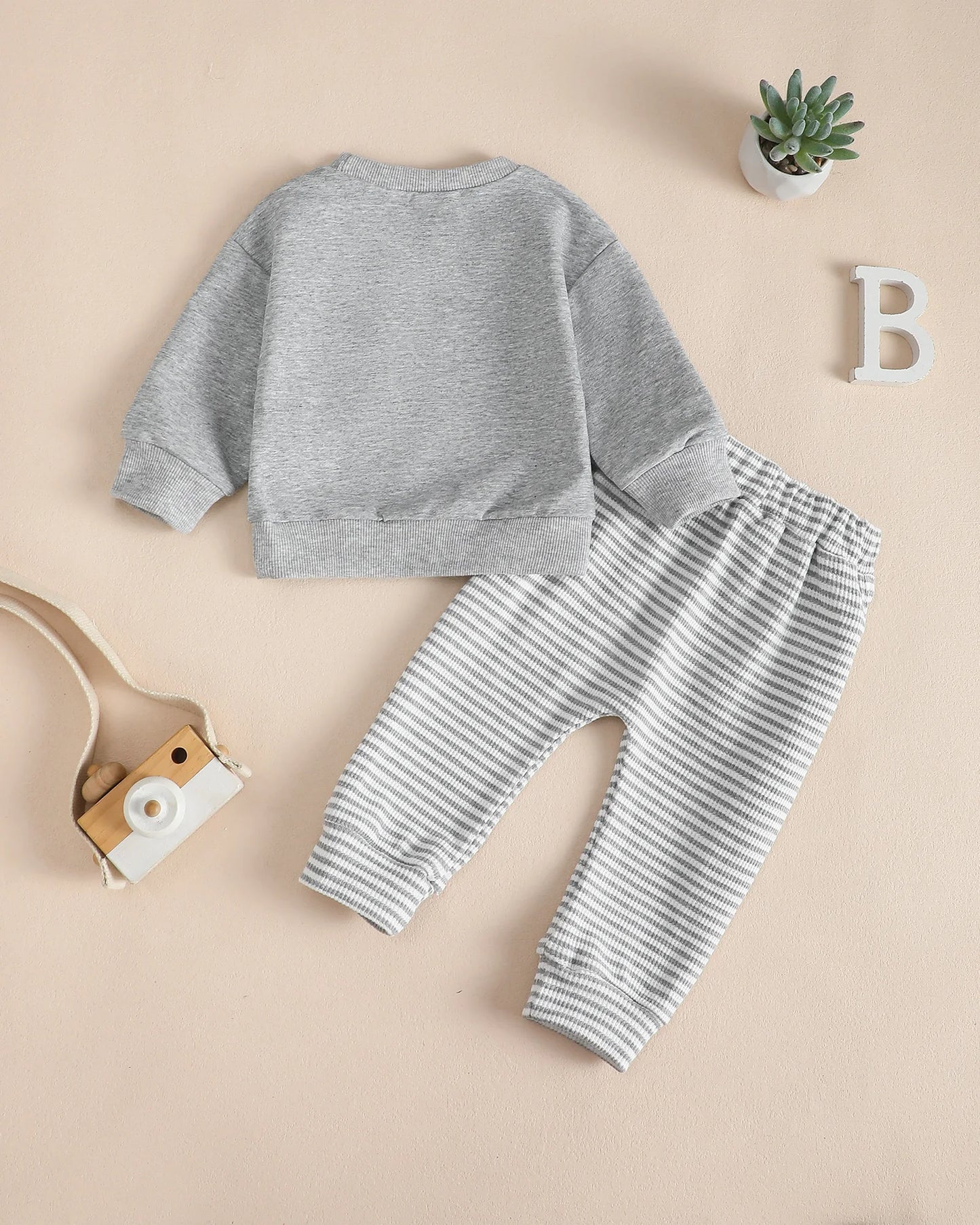 Baby Boys Soft Hoodie and Pants Set for Autumn Winter
