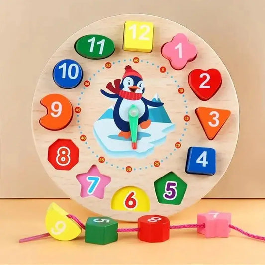 Montessori Penguin Shape and Number Sorting Clock for Kids