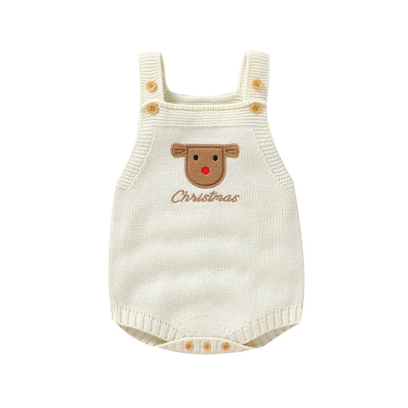 Sleeveless Knitted Baby Bodysuit for Newborns 0-18m