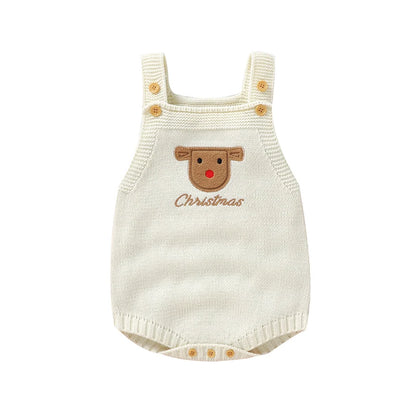 Sleeveless Knitted Baby Bodysuit for Newborns 0-18m