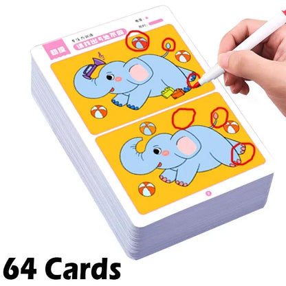 64-piece Montessori Educational Game Cards for Kids