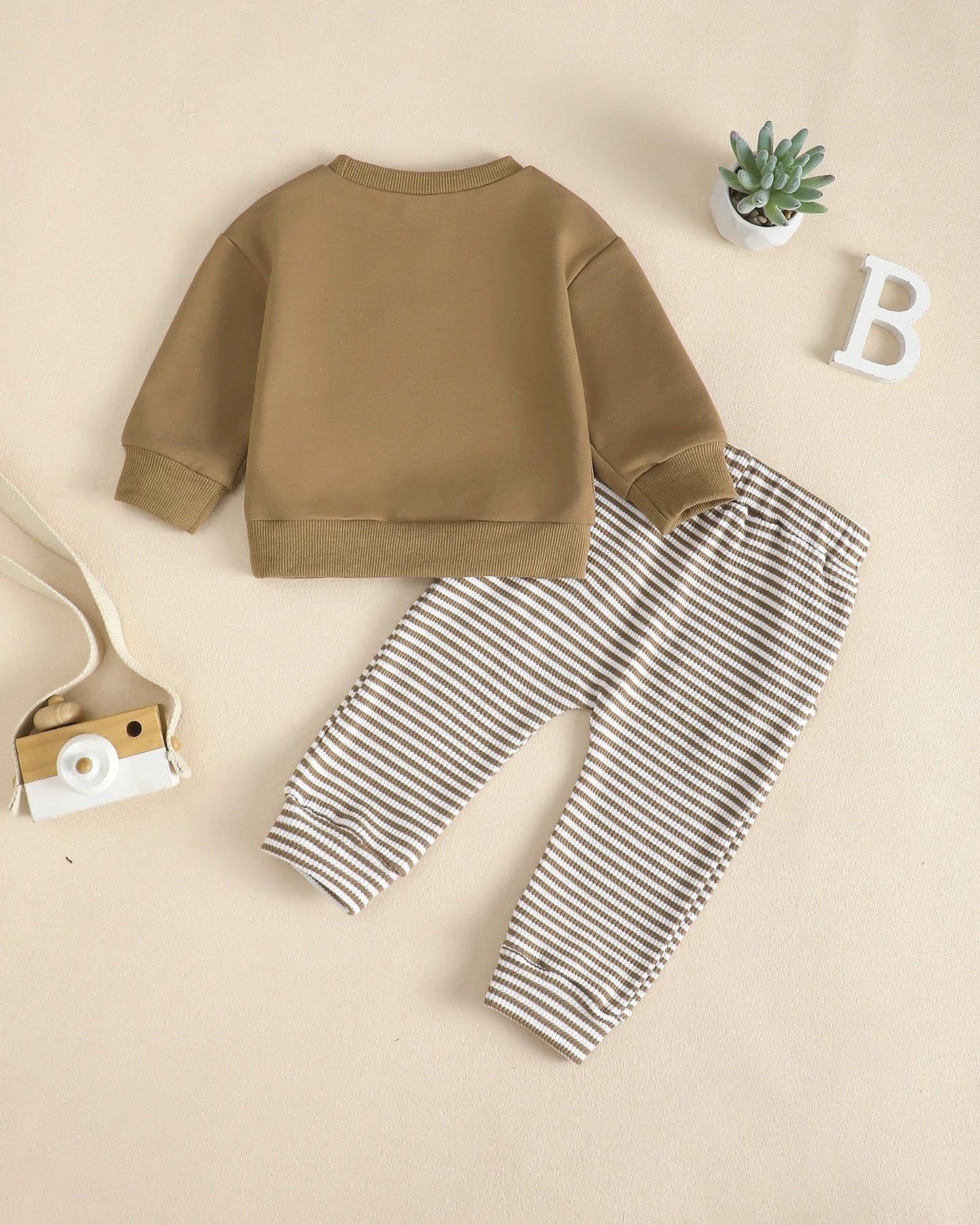 Baby Boys Soft Hoodie and Pants Set for Autumn Winter