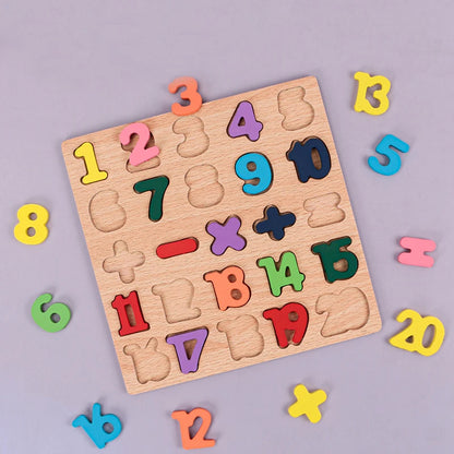 Wooden Alphabet and Number Puzzle for Preschool Learning