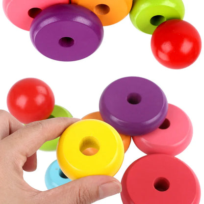 Colorful Wooden Rainbow Stacking Toy for Kids' Learning