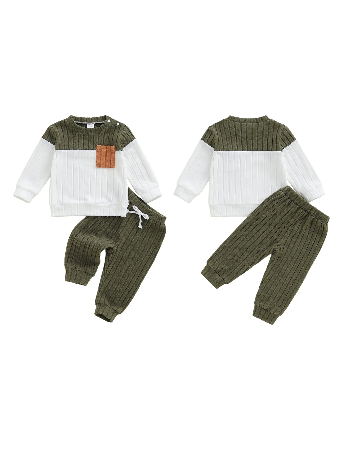 Toddler Boys Plush Pullover and Pants 2-Piece Winter Set