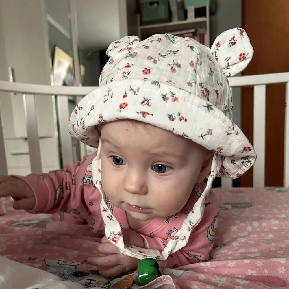 Soft Muslin Cotton Baby Sun Hat for 3-12 Months