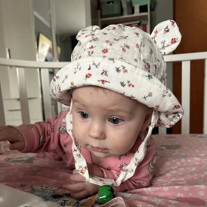 Soft Muslin Cotton Baby Sun Hat for 3-12 Months