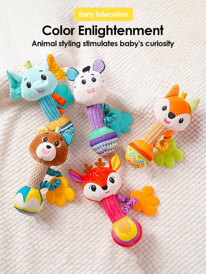 Interactive Plush Rattle Toy for Soothing Baby Gums