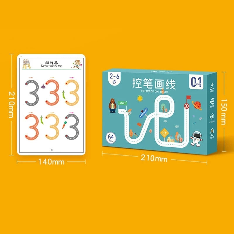 Montessori Drawing Toy Set for Toddler Math and Shape Learning