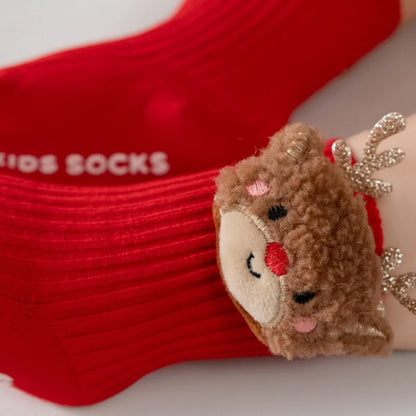 Toddler Christmas Anti-Slip Socks with Santa Design, 0-3 Years