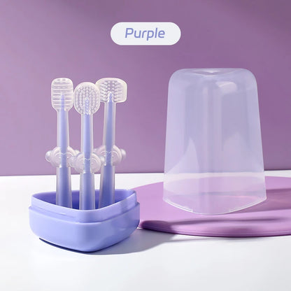 Silicone Baby Toothbrush and Tongue Cleaner with Storage Box