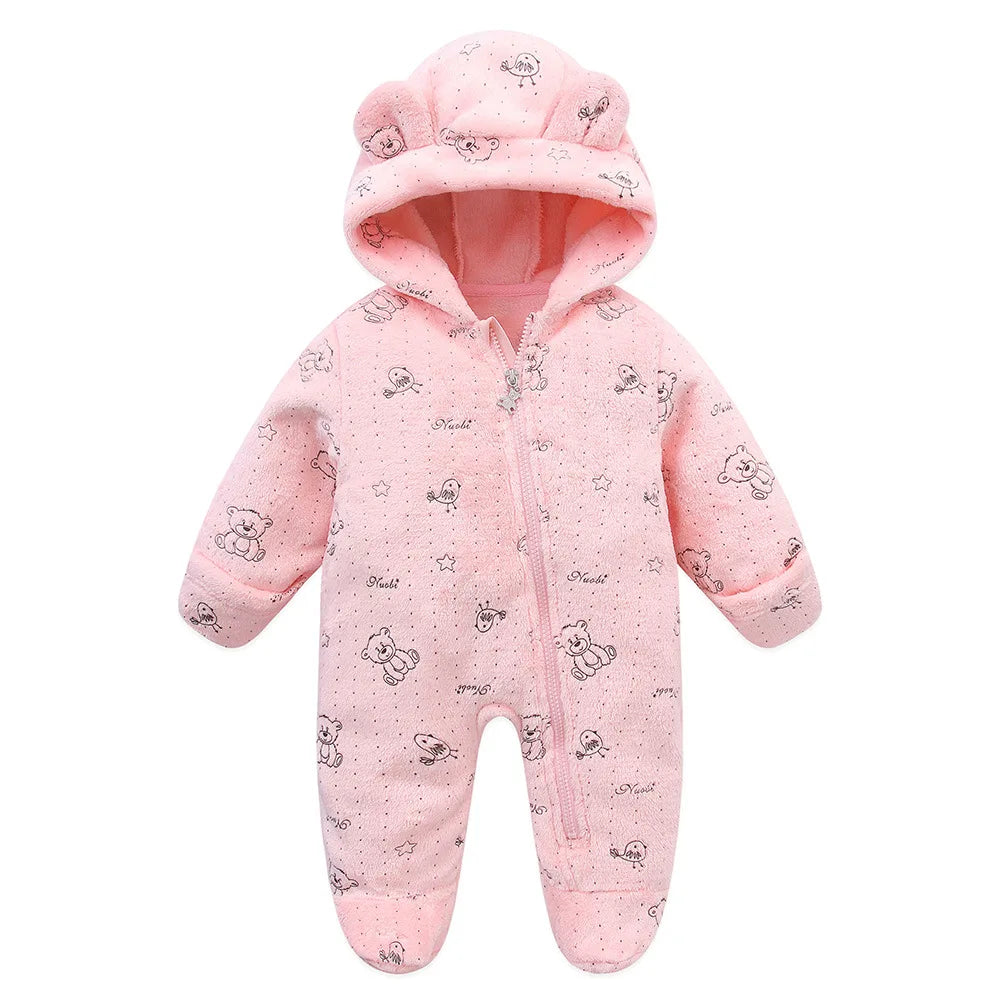 Newborn Fleece Christmas Elk Jumpsuit for Infants
