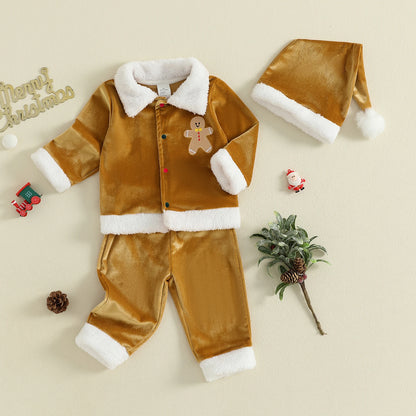 Velvet Christmas Outfit Set for Infant Boys and Girls