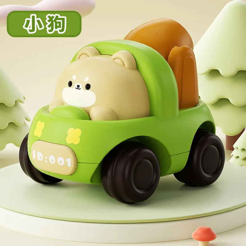 Soft Rubber Push and Go Cars for Infants 6-12 Months