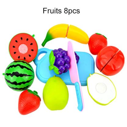 Kids' Pretend Play Kitchen Set with Cutting Food Toys