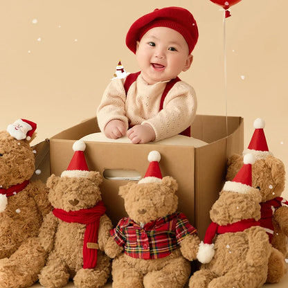 Christmas Baby Outfit Set with Knitted Hat and Socks