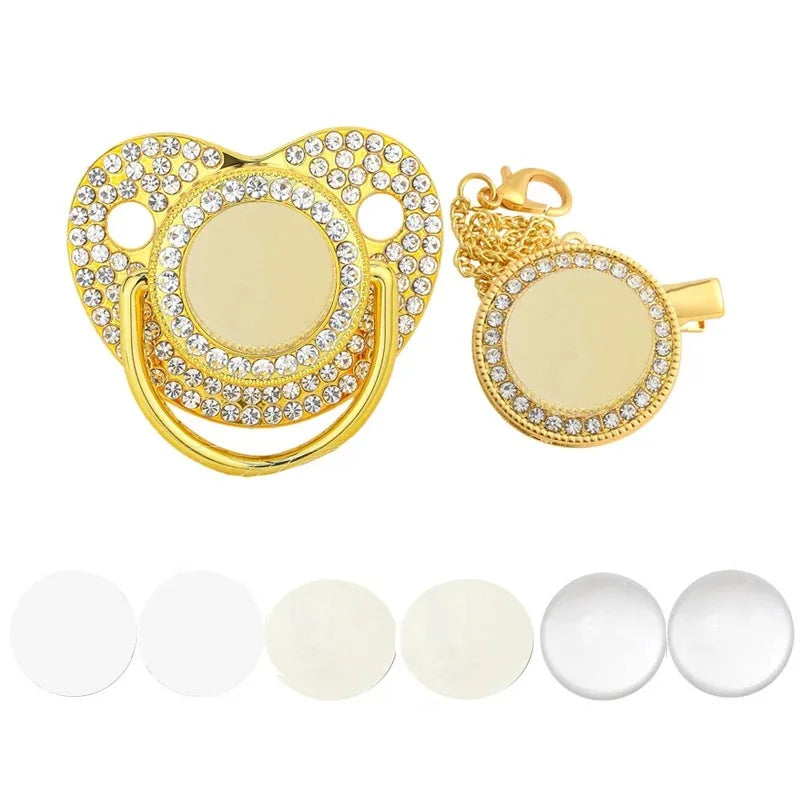 Sucette et attache-tétine en strass personnalisées - Conception sûre et sans BPA