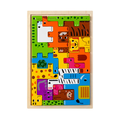 Animal Transportation Wooden Puzzle for Kids