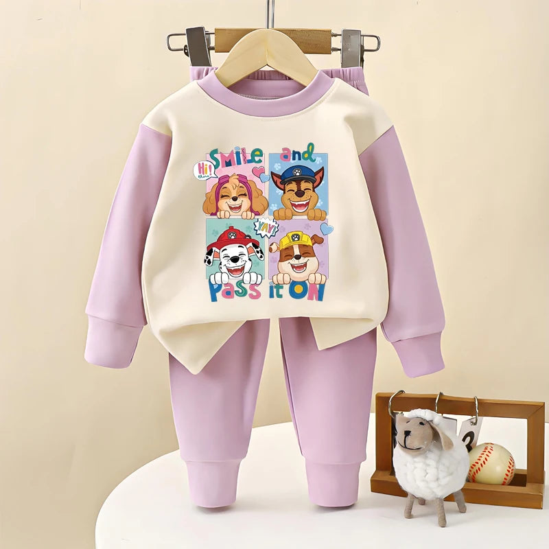 Kids Autumn Long Sleeve Pajamas Set for Boys and Girls