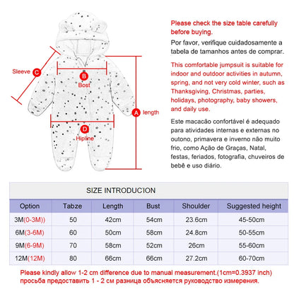 Newborn Fleece Christmas Elk Jumpsuit for Infants