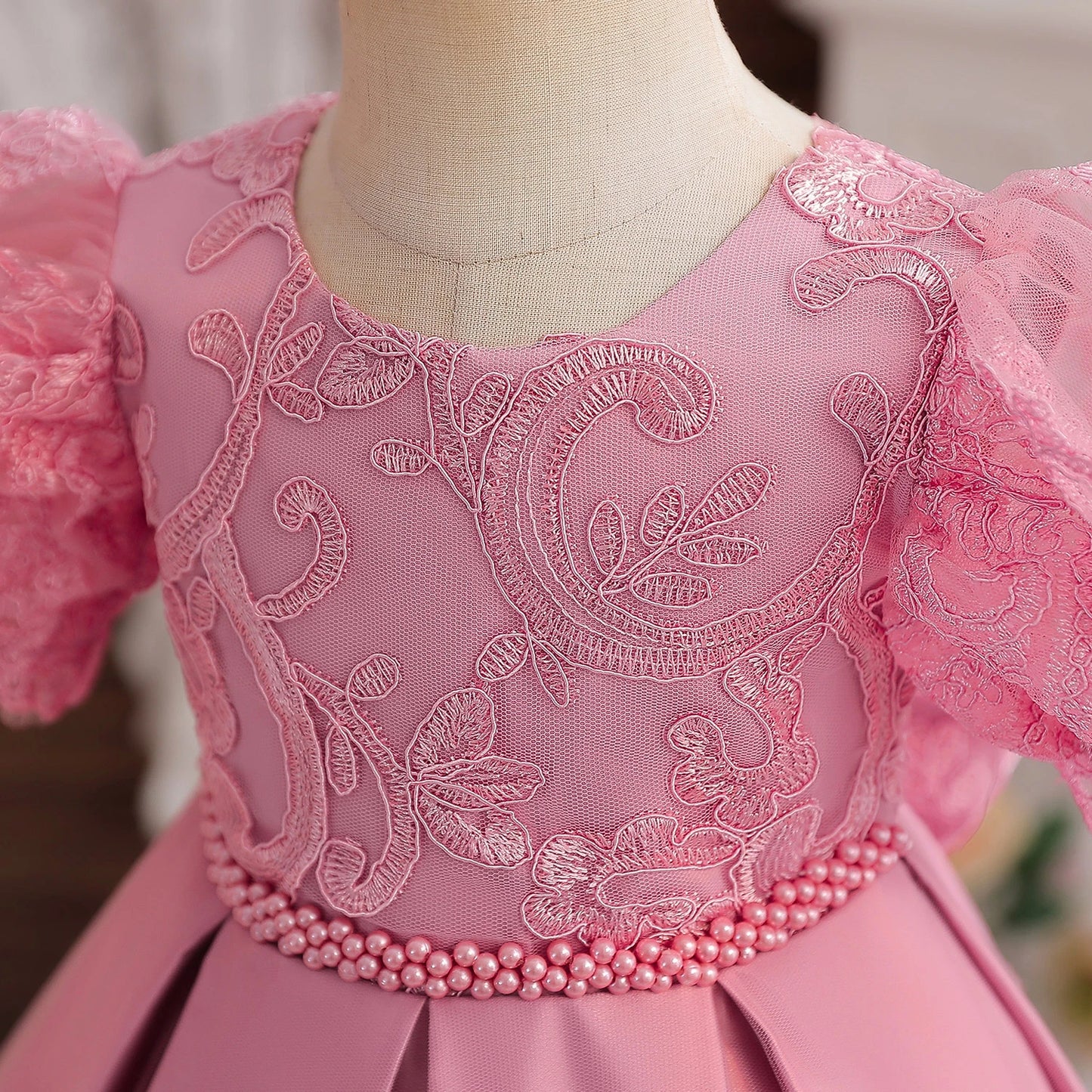 Floral Embroidery Lace Baby Dress for Girls 0-5T