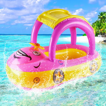 Car-Shaped Toddler Pool Float - Baby Swim Ring Toy
