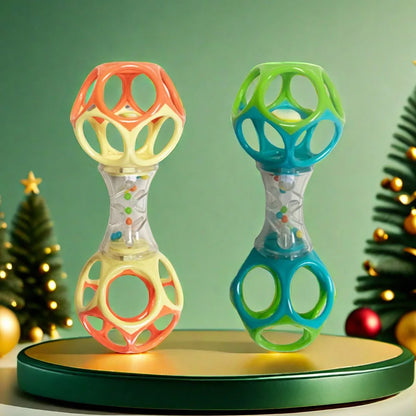 Baby Teether Rattle Barbell Toy for 3 Months and Up