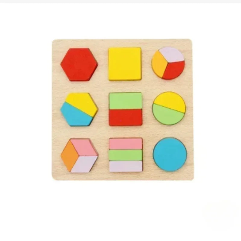 Montessori Fraction Learning Wooden Math Toy for Kids