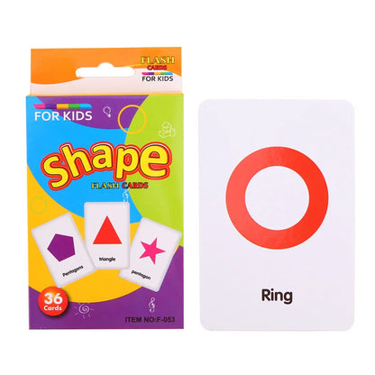 36 Pcs Animal Shape & Color Learning Cards for Kids