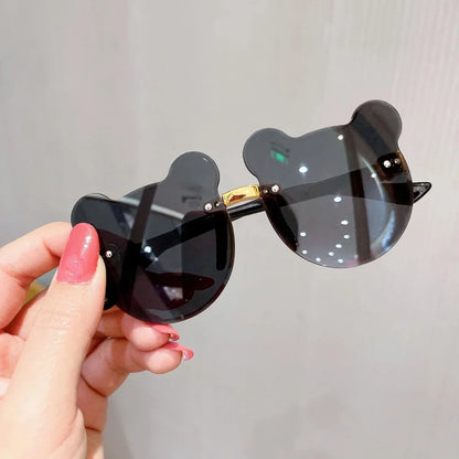Cute Bear Ears Rimless Sunglasses for Kids