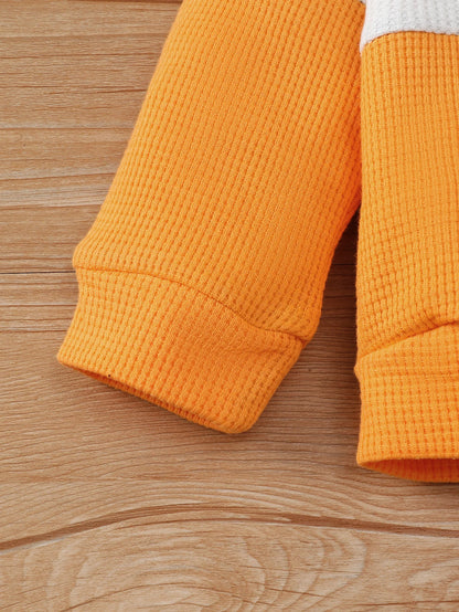 Color Block Long Sleeve Top and Pants Set for Boys 1-6 Years
