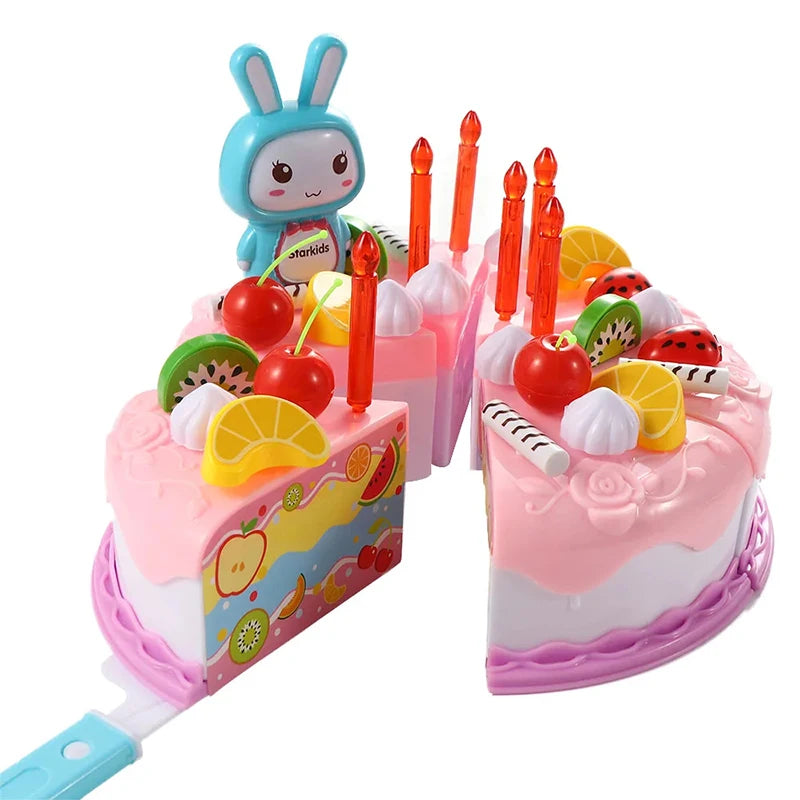 Kids' Pretend Play Kitchen Set with Cutting Food Toys