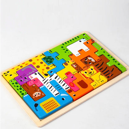 Animal Transportation Wooden Puzzle for Kids