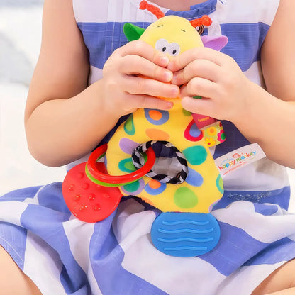 Baby Rattle Teether Toy with Music and Grip Training Giraffe