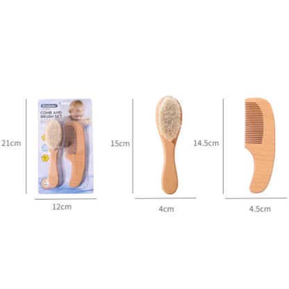 Baby Hairbrush and Ash Wood Comb Set for Gentle Care