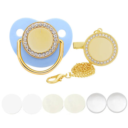 Sucette et attache-tétine en strass personnalisées - Conception sûre et sans BPA