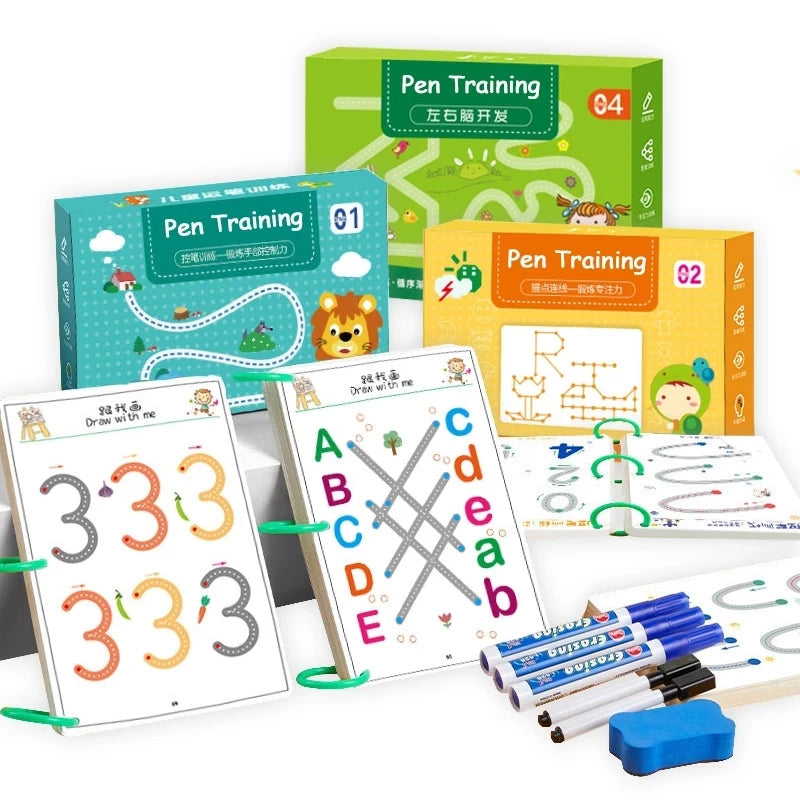 Montessori Drawing Toy Set for Toddler Math and Shape Learning