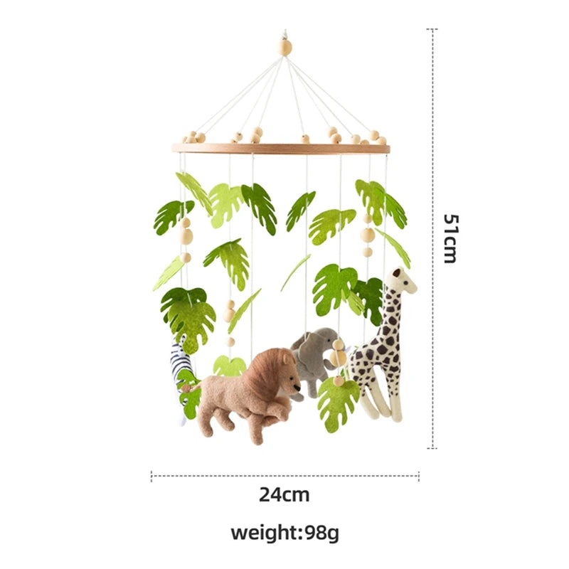 Forest Animal Crib Mobile Rattle Toy for Infants 0-12 Months
