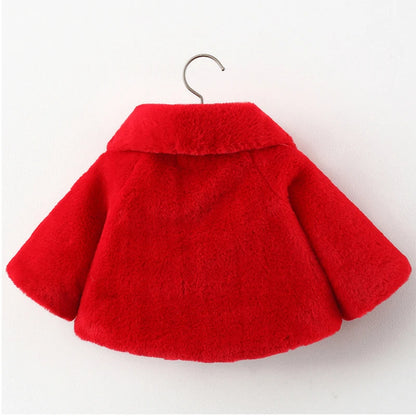 Warm Faux Fur Autumn Jacket for Baby Girls