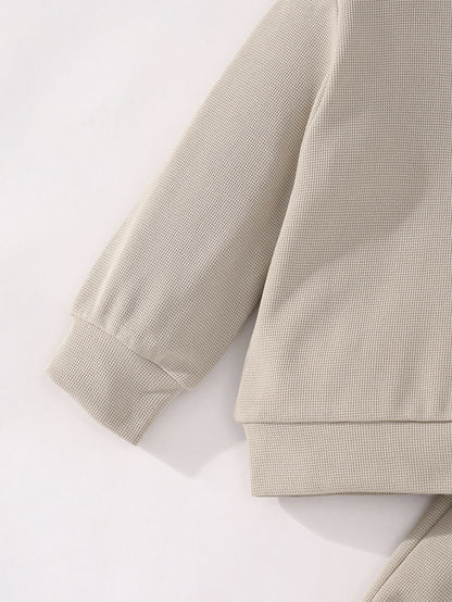 Boys' Long-Sleeve Waffle Hoodie and Pants Set