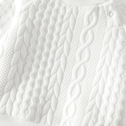 Baby Boy Cable Knit Sweatshirt & Pants Set - Soft & Cozy