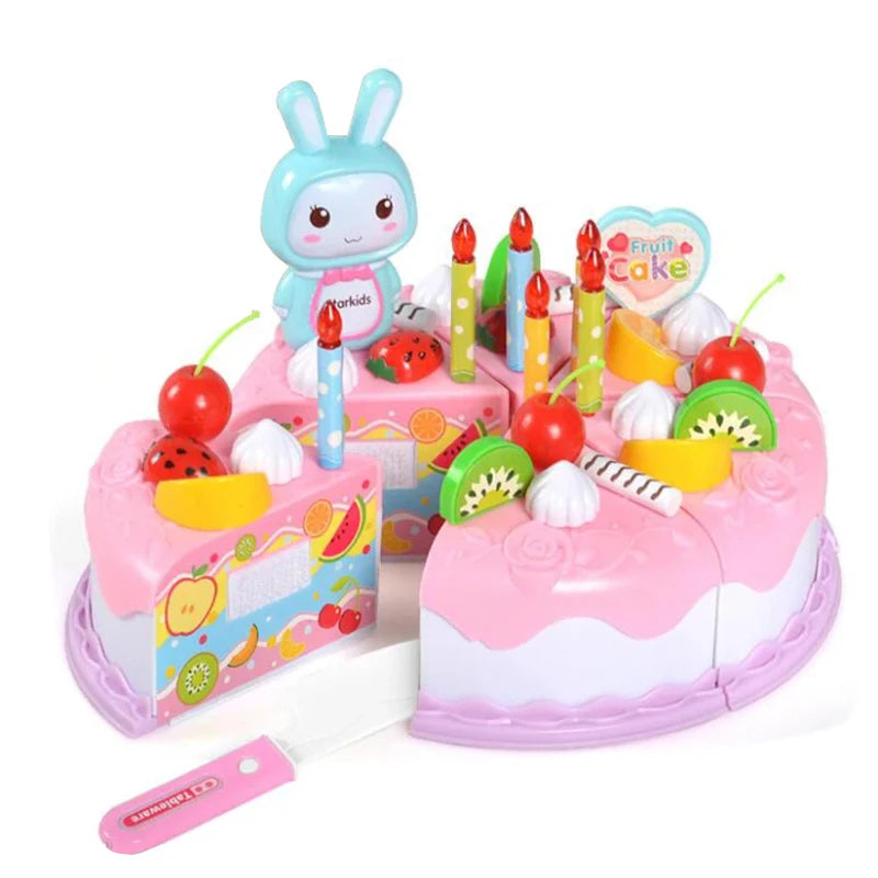 Kids' Pretend Play Kitchen Set with Cutting Food Toys