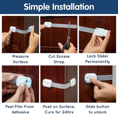 Child Safety Cabinet Locks - Adhesive Drawer Latches