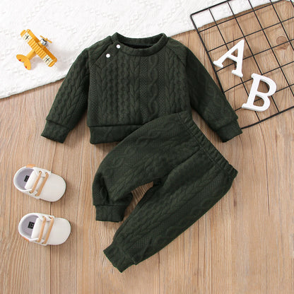 Newborn Unisex 2-Piece Long Sleeve Top and Pants Set