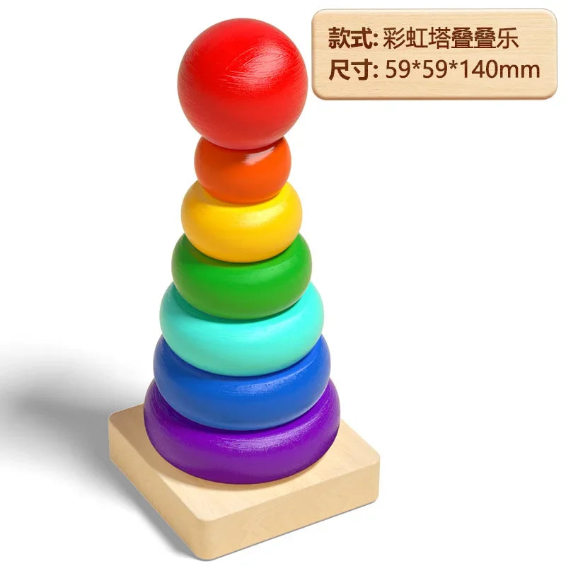 Wooden Sorting and Stacking Toys for Toddlers and Preschoolers